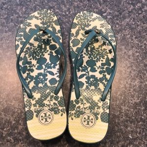Tory Burch flip flop wedge sandals